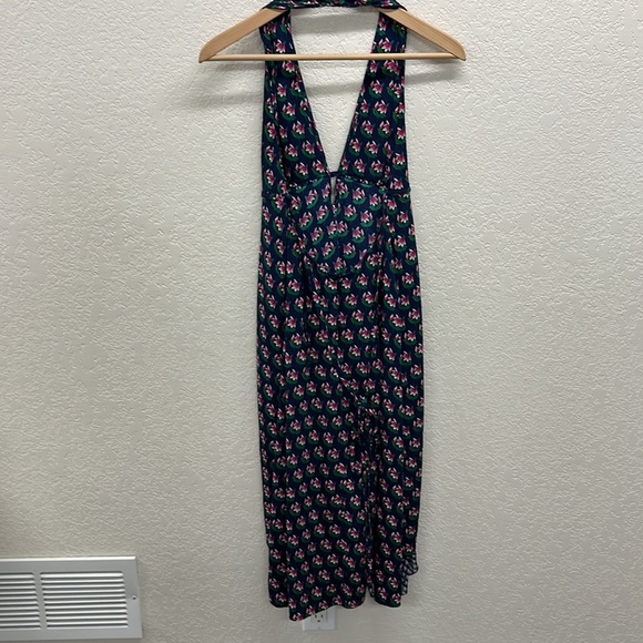 DVF Leyland Zen Floral Halter Dress in Midnight S Silk - Picture 5 of 9